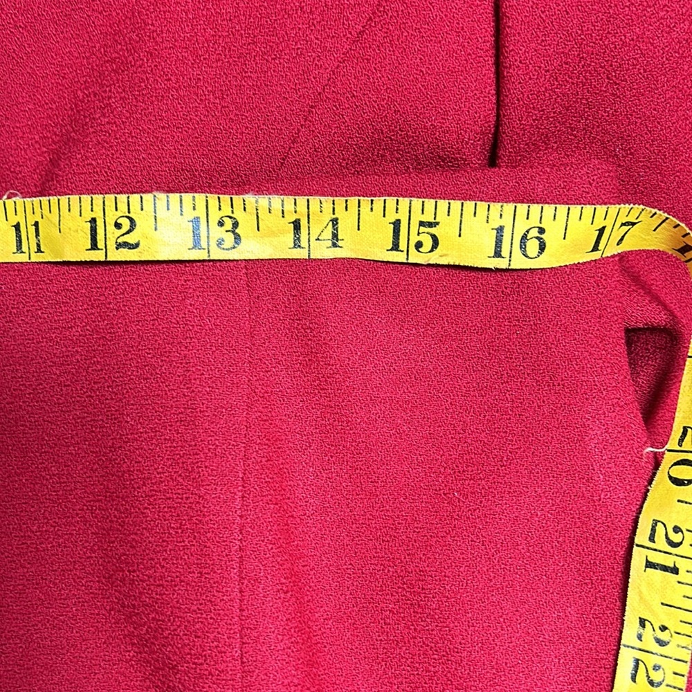 EVAN PICONE 2piece suit. Size 16, 💯 % wool. Red with black velvet trim. - Picture 14 of 15